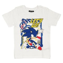 Dětské tričko Ježek Sonic - Let's Go! - White