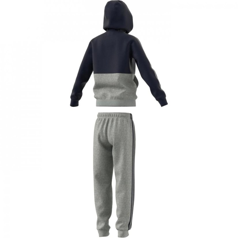 adidas 3S Fleece Tracksuit Grey/Navy