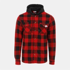 Lonsdale Men's Hooded Long Sleeve Jacket Red/Black