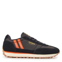 Patrick Men's Heritage Low-Top Trainers Black/Orange