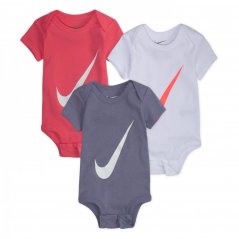 Nike Swoosh 3 Pack Bodysuit Baby Pink Nebula