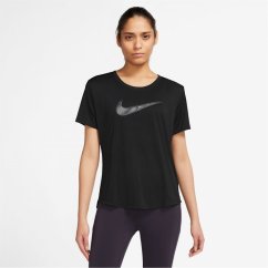 Nike Dri-FIT Swoosh Women's Short-Sleeve Running Top Black/Grey