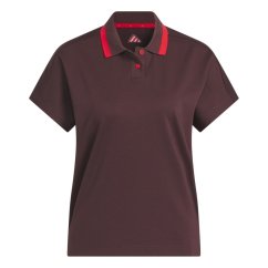adidas Women's Go-To 2Btn Short Sleeve Performance Polo Shirt Aurora Ruby S25