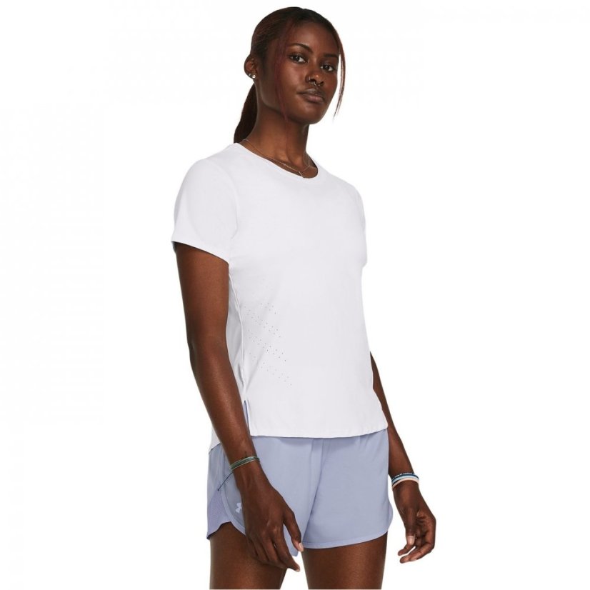 Under Armour Women's Launch Elite Long-Sleeve Performance Gym Top White/Reflectiv