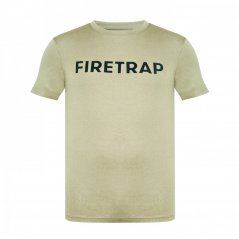 Firetrap Large Logo T Shirt Mens Khaki
