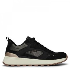 Skechers Mesh W Suede & Duraleather Overlays Chunky Trainers Womens Blk Sd/Mesh/Lth