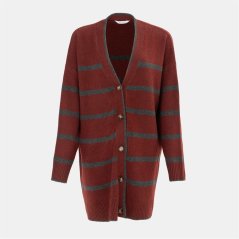 Miso Knit V neck Button Cardigan Women Red