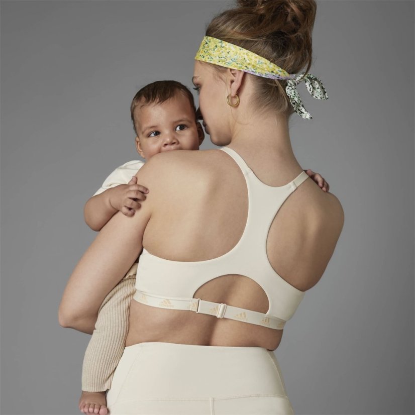 adidas Grow Positivity Light Support Nursing Bra White