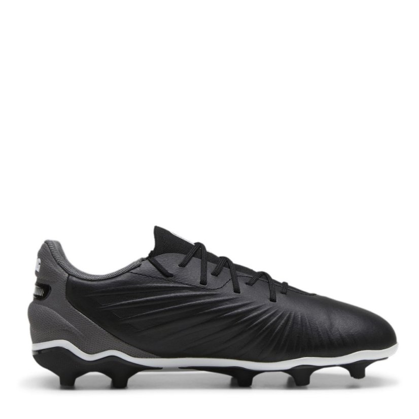 Puma King Match Junior Firm Ground Football Boots Black/White