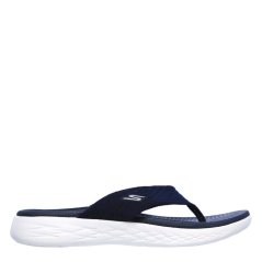 Skechers Knit 3pt Sandal W Molded Footbed Flat Sandals Womens Navy