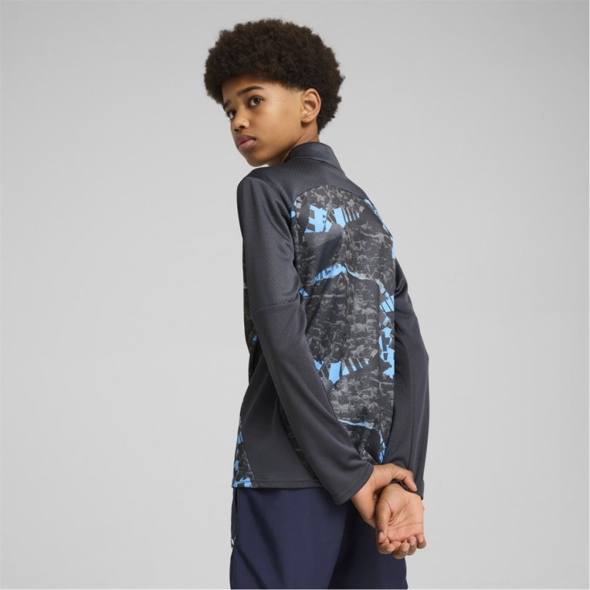 Puma Manchester City Pre-Match Quarter-Zip Top 2024 2025 Juniors Grey Cool/Grey