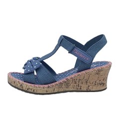Skechers Tikis Dots And Dazzle Wedge Child Girls Denim/Pink