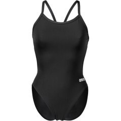 Arena Womens Solid Team Challenge Swimsuit Black White