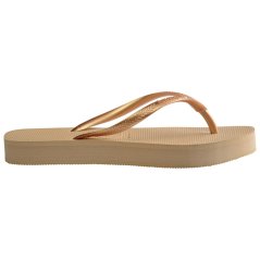 Havaianas Women's Slim Flatform Golden Flip Flops Gold