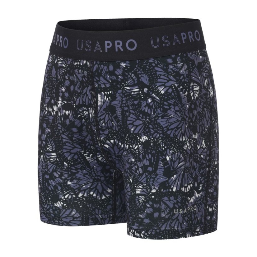USA Pro USA Pro 3 Inch Training Shorts Junior Girls Black Butterfly