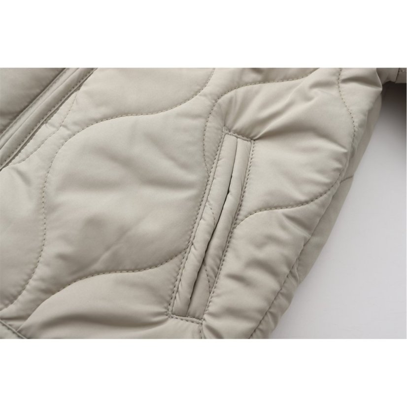Firetrap Kids' Lightweight Long Sleeve Quilted Jacket Beige