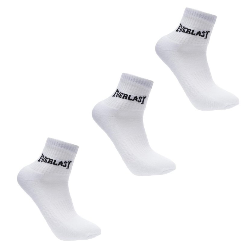 Everlast Quarter Socks 3 Pack Mens White