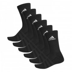 adidas Cushioned Crew Socks 6 Pack Womens Black