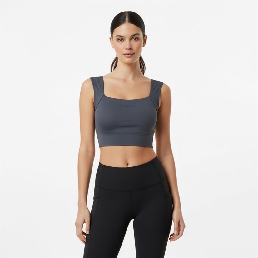 USA Pro Ruched LS Bra Womens Shark Grey