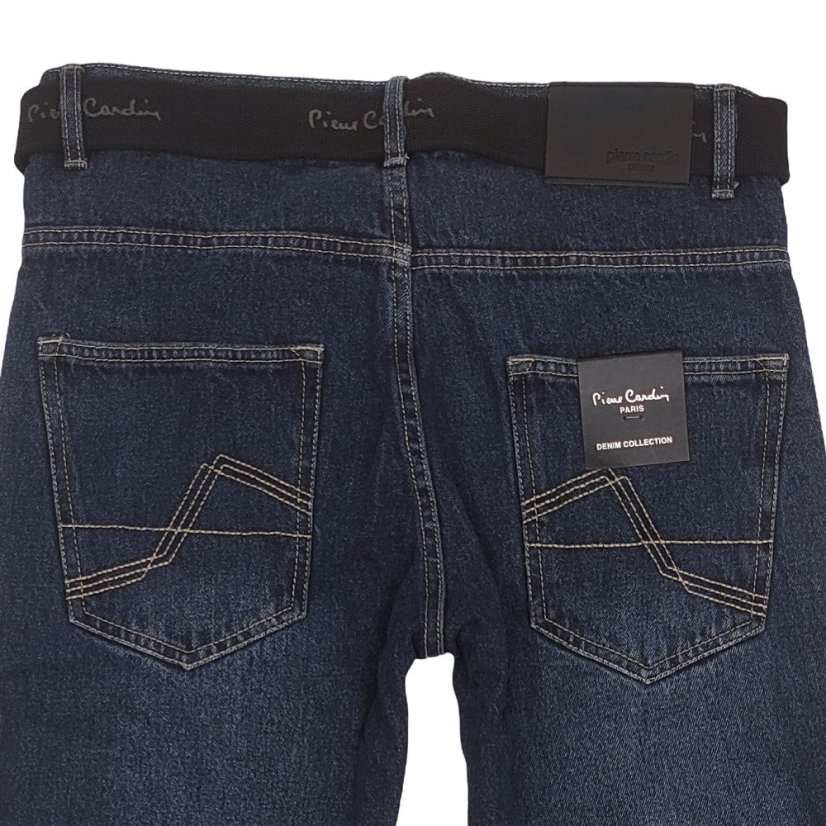 Pierre Cardin Web Belt Mens Jeans Vintage Blue