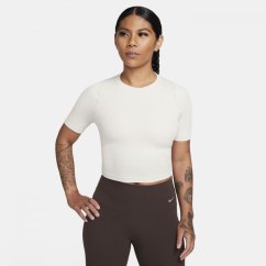 Nike InfinaSoft Essentials Women's Dri-FIT Short-Sleeve Ribbed Top Light Orewood Brown