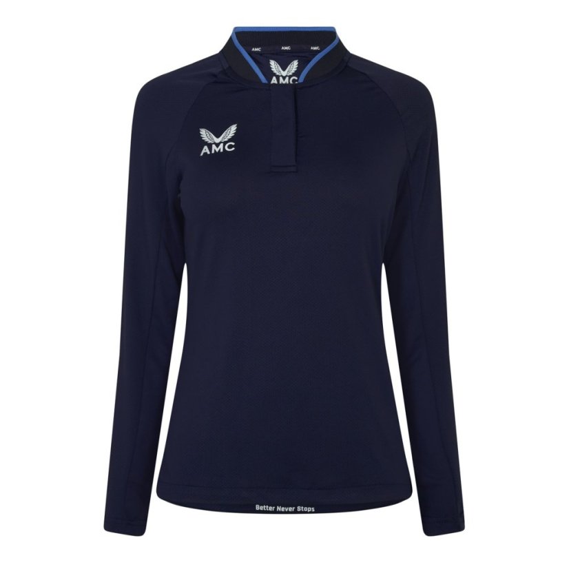 Castore Long Sleeve Polo Top Womens Navy/Blue