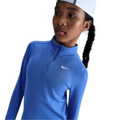 Nike Older Girls DRI-FIT Long Sleeve Half Zip Blue