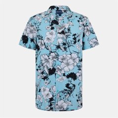Bench Men's Short-Sleeve Patterned Shirt Sky