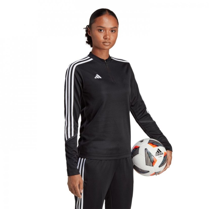 adidas Tiro 3S Quarter Zip Womens Black/White