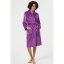 Linea Plain Fleece Dressing Gown Purple