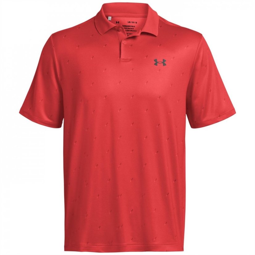 Under Armour Perf 3.0 Printed Polo Red Solstice