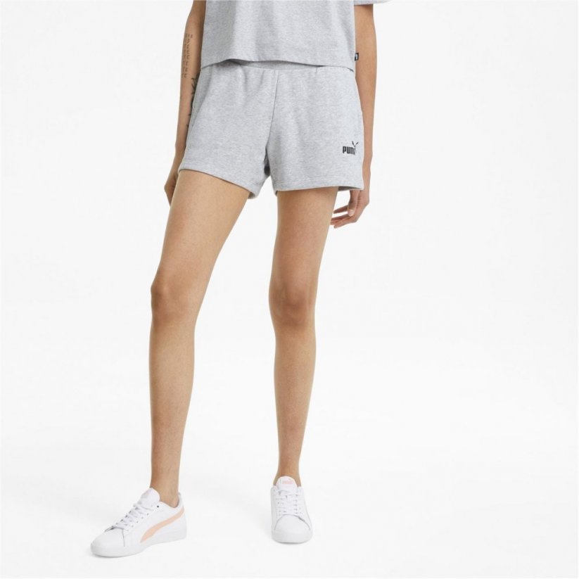 Puma Fleece Shorts Ladies Med Grey