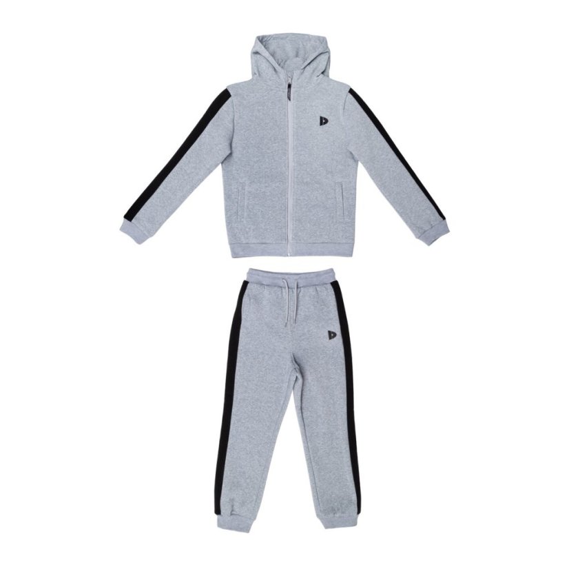 Donnay Flc FZ T/Suit Jn99 Grey/Black