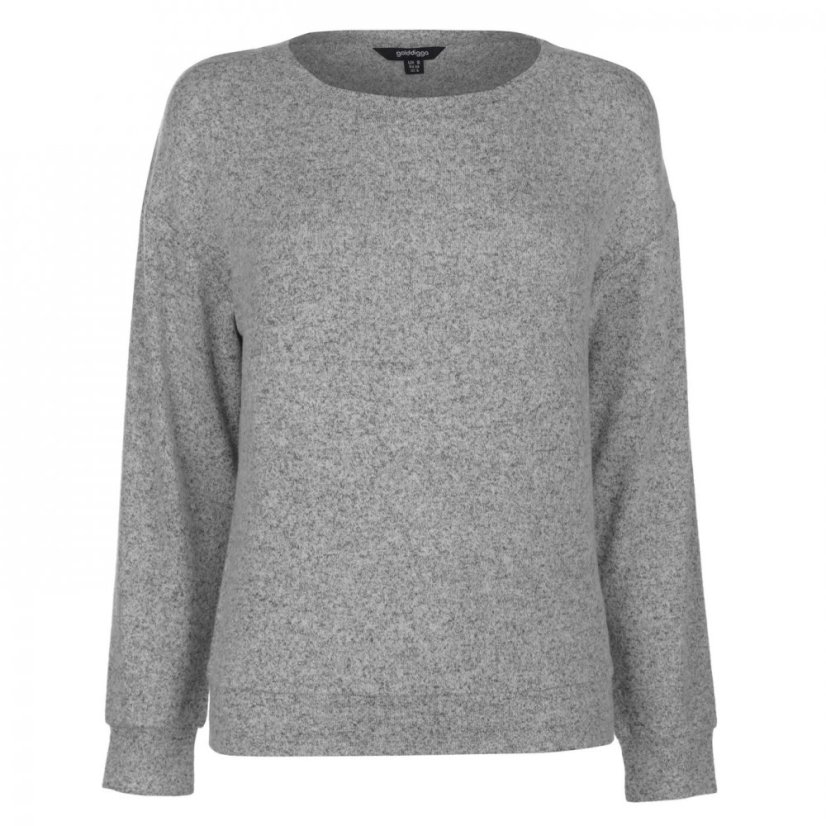 Golddigga Soft Fleece Top Ladies Grey Marl