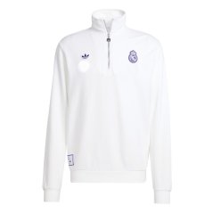 adidas Men's Real Icon Sweater Performance Crew Sweatshirt White