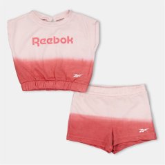 Reebok Ombre Top and Shorts Set Sunkist Coral