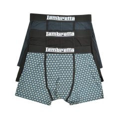 Lambretta Men's Target 3 Pack Boxers Nvy/Silvr/Black