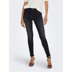 Only Women's Raw Hem Skinny Jeans Black