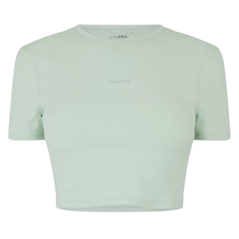 USA Pro Training SS Crop T-Shirts Womens Pistachio