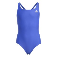 adidas 3 bar Swim Suit Junior Lucid Blue