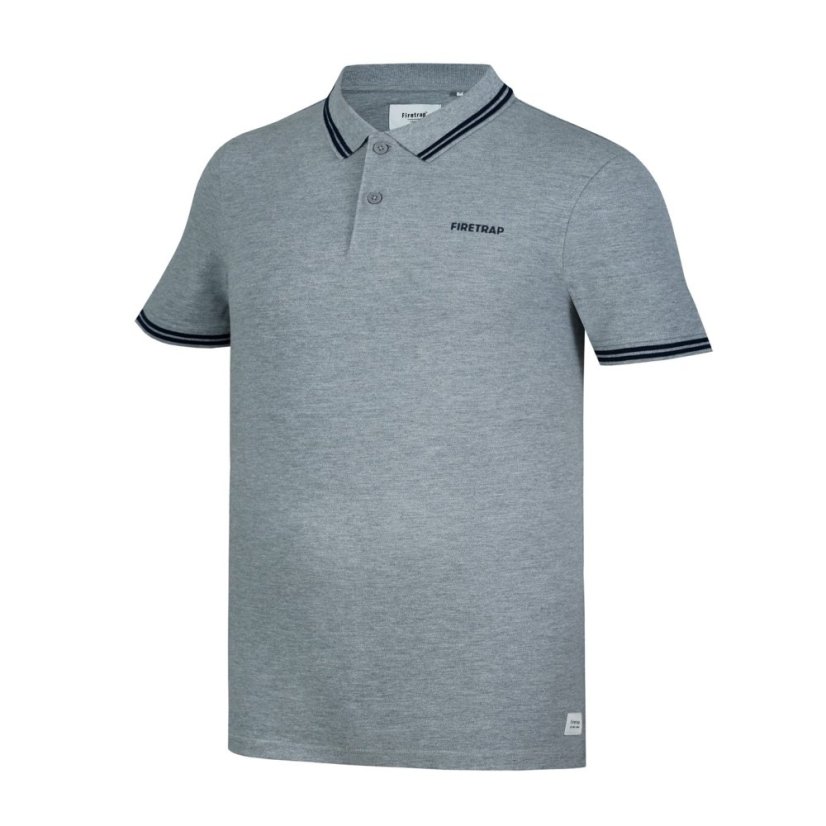 Firetrap Lazer Polo Shirt Mens Grey Marl