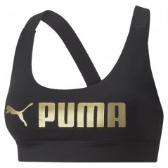 Puma Fit Mid Impact Training Bra Women Black/Metal