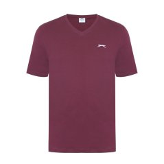 Slazenger V Neck pánske tričko Wine