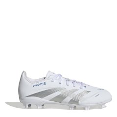 adidas Predator League Juniors Firm Ground Football Boots White/Silver