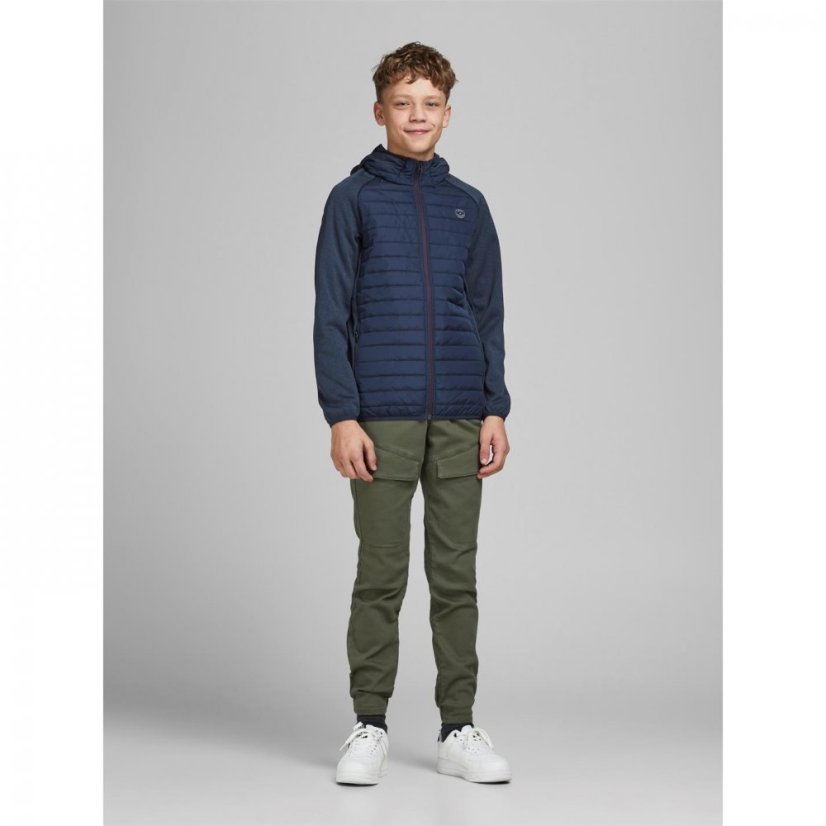 Jack and Jones Multi Quilted Hood Jacket Junior Navy Blazer