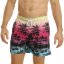 Ript Palm Tree Printed Swim Shorts Mens Pink
