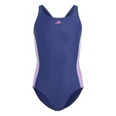 adidas Cut 3-Stripes Swimsuit Juniors Victory Blue