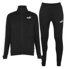 Puma Clean Fleece Tracksuit Mens Black/White