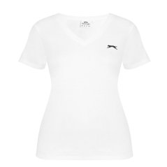 Slazenger Ladies V Neck Tee Shirt White