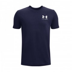 Under Armour Cotton Short Sleeve T-Shirt Junior Boys Navy/Grey